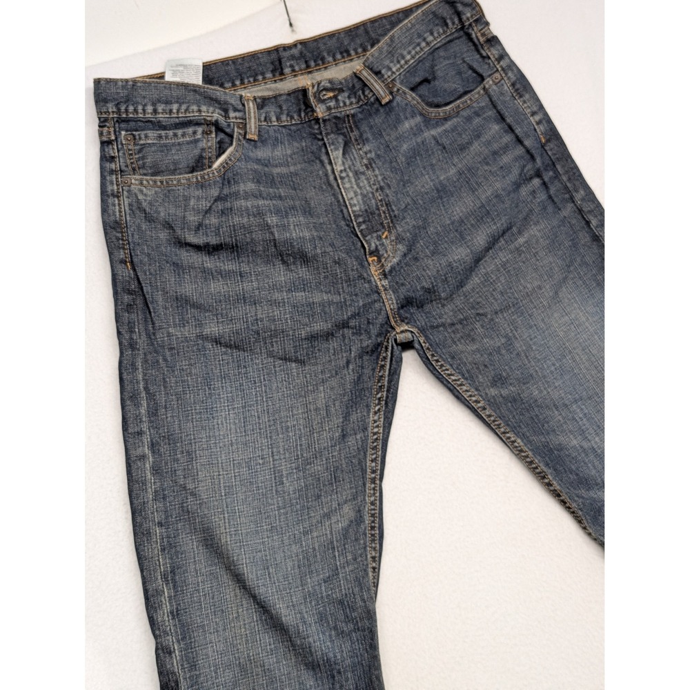 Levis 505 Regular Fit Straight Leg Denim Jeans Mens Medium Wash Western
